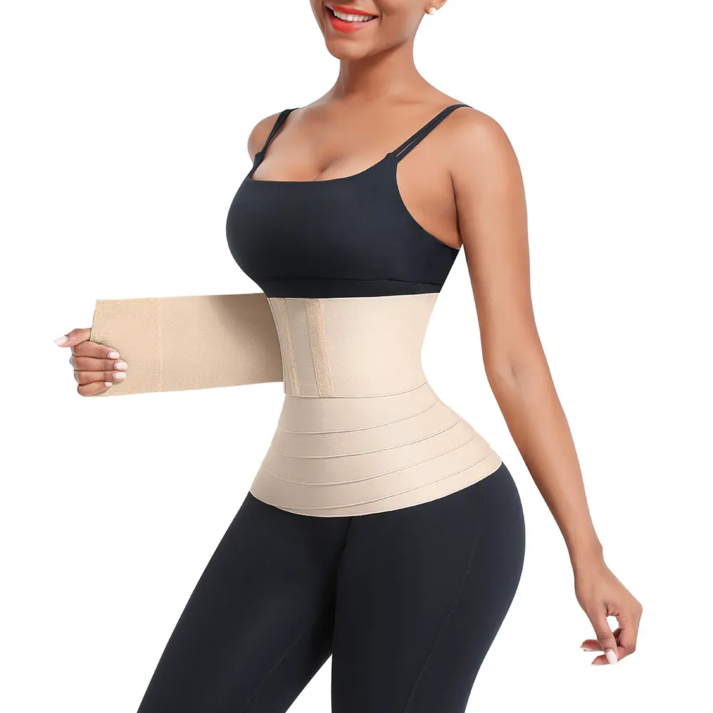FeelinGirl Waist Trainer for Women Sauna Trimmer Belt Girdle Waist Cincher Tummy Wrap Plus Size Snatch Me Up