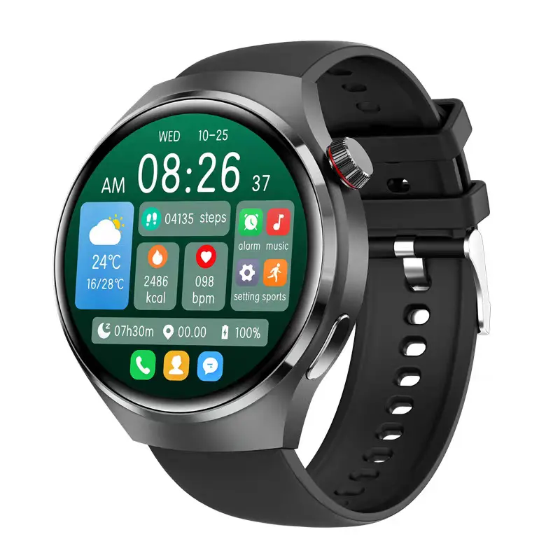 Athletic Wearable Smartwatch - Wristwatch with Real-Time Heart Rate Monitoring, Offline Payment, Non-Invasive Blood Sugar, Blood Pressure & Uric Acid Measurement, Sleep Tracker, Waterproof for Running, Rechargeable Smart Device