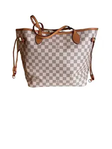 Pre-owned Louis Vuitton Coated Canvas Backpacks L26013084 LV Neverfull MM Damier Azur