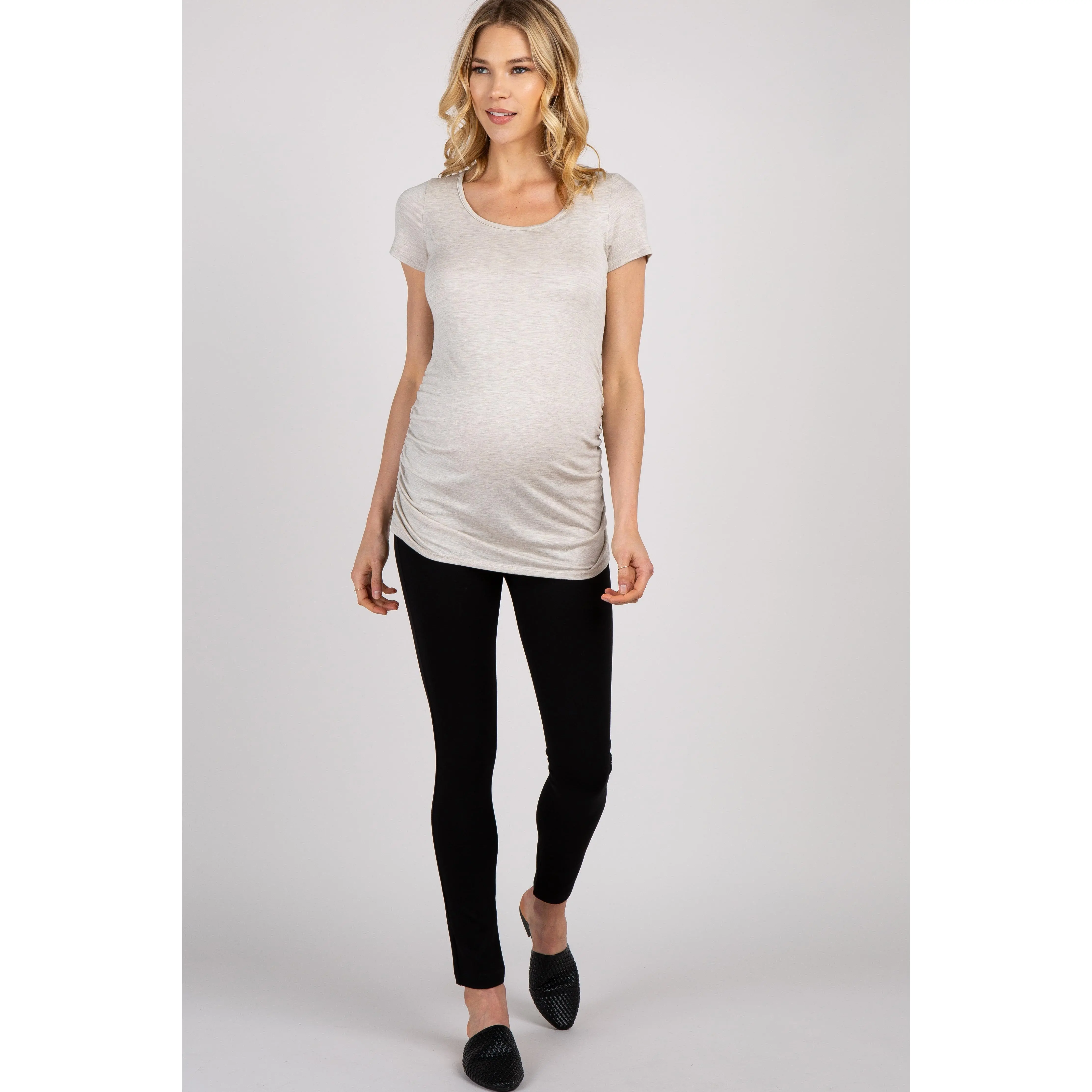 Black Maternity Skinny Pants for Pregnant Women, Stretchy Soft Trousers with a Supportive Over-Belly Panel for All-Day Comfort, Maternity Clothes