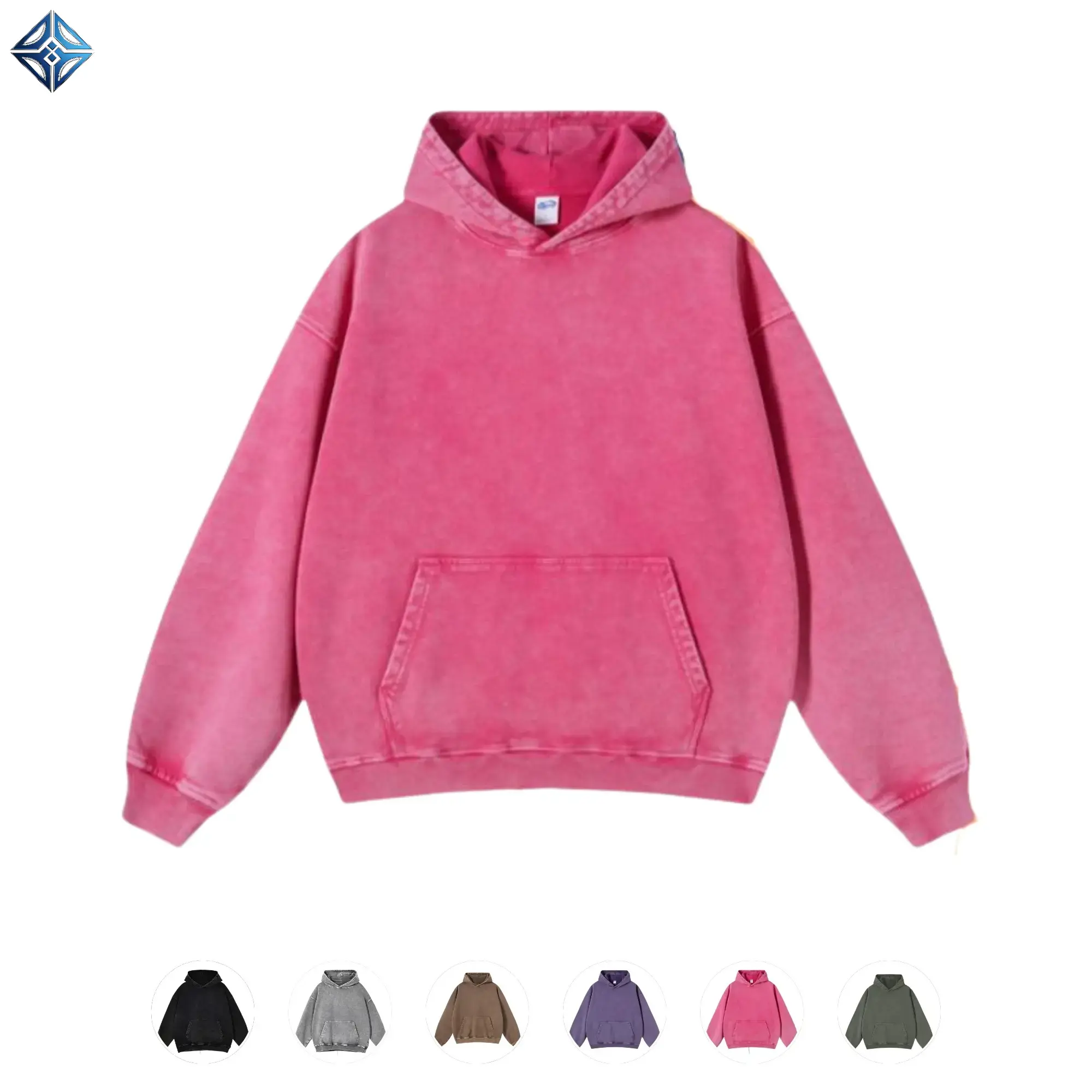 Acid Wash Hoodie Oversized Vintage Hoodie Unisex Heavy Weight Hoodie Distress Hoodies for Men Women Couples with Pockets Casual Sweatshirts