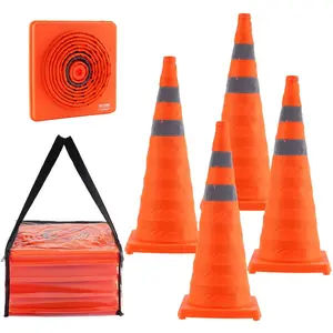 fathersdaygift  VEVOR Safety Cones, 4 Pack 28 inch Collapsible Traffic Cones, Construction Cones with Reflective Collars, Wide Base and A Storage Bag, for Traffic Control, Driving Training, Parking LotsVEVOR Super Brand Day
