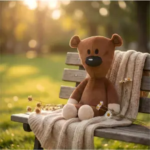 Mr. Bean Teddy  Plush Toy, Cute Brown  Stuffed Animal, Soft Collectible Doll gift bear