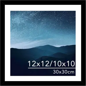 12x12 picture frame with mat for 30 x 30cm diamond art painting display photo 10x10 with mat or 12 x 12 without mat wall hanging large frame with plexiglass black