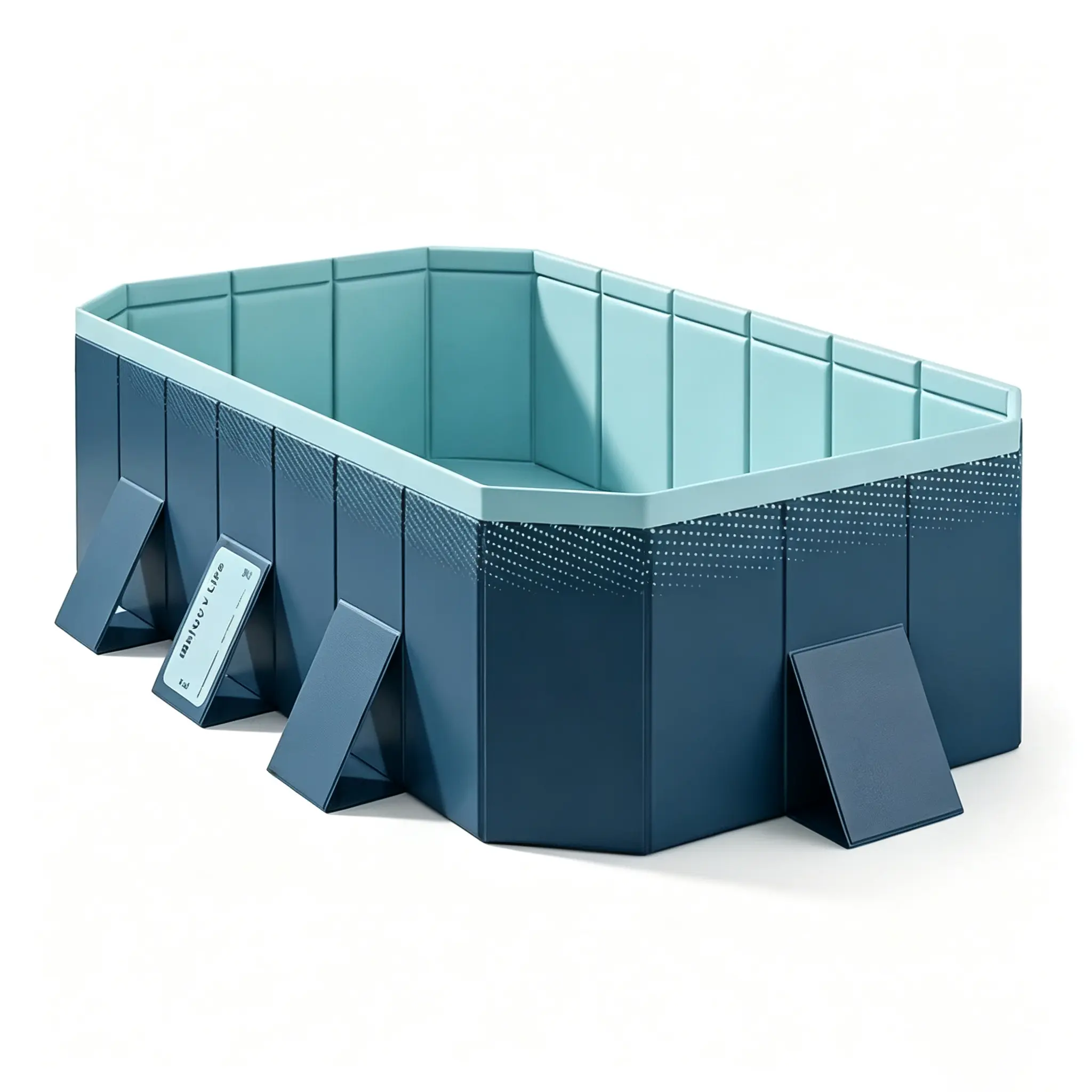 9.8FT Foldable Non-Inflatable Above Ground Swimming Pool, Hard Plastic Family Pool for Backyard Patio, Easy Set Up No Pump Needed, with Accessories for Kids Summer Water Play