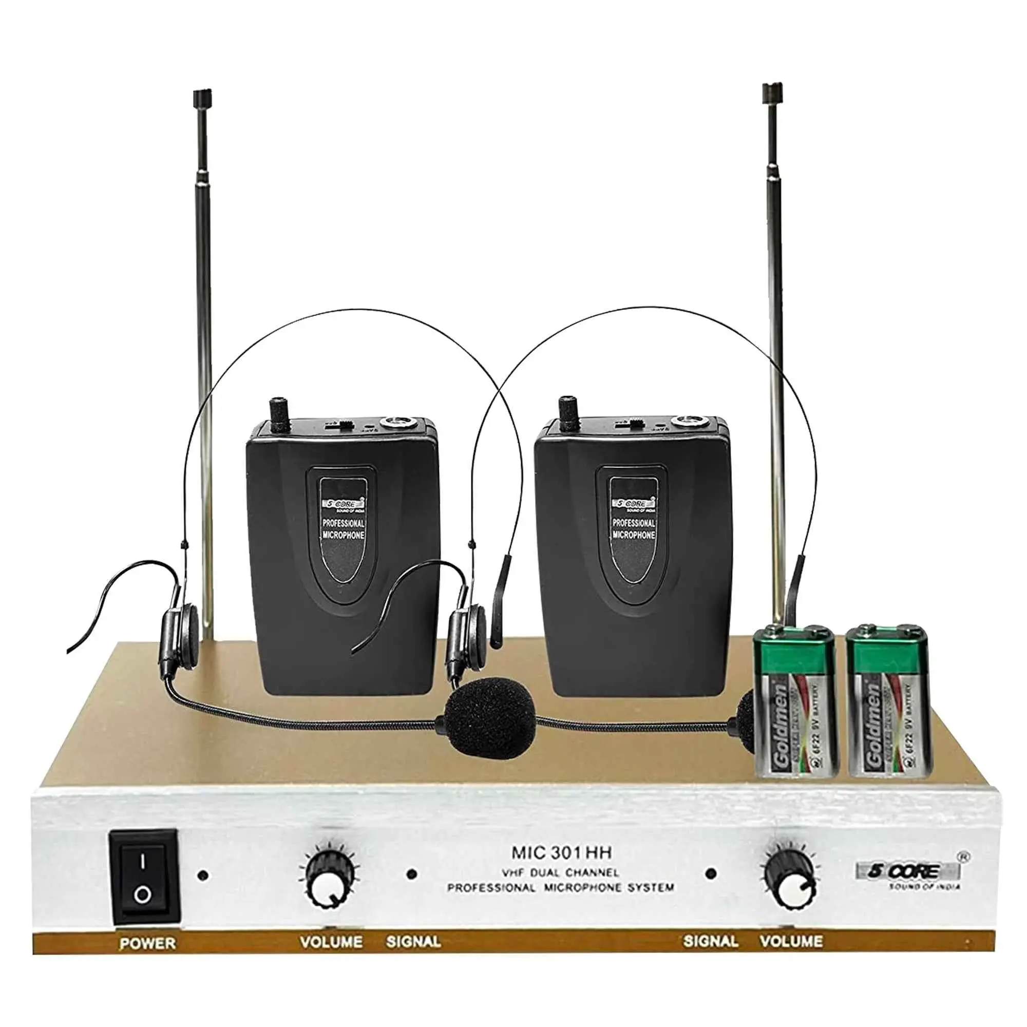 5Core Wireless Microphone System with 2 Headset Microphones