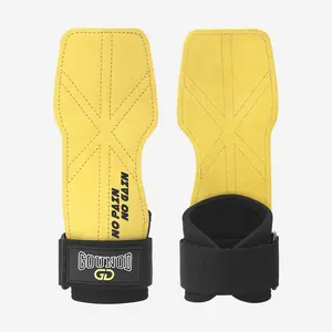 Men's and women's fitness wrist support straps, double-layer thickened cowhide palm protector, non-slip and wear-resistant wrist support for equipment, wrist support straps for deadlifts, pull-ups, and strength training