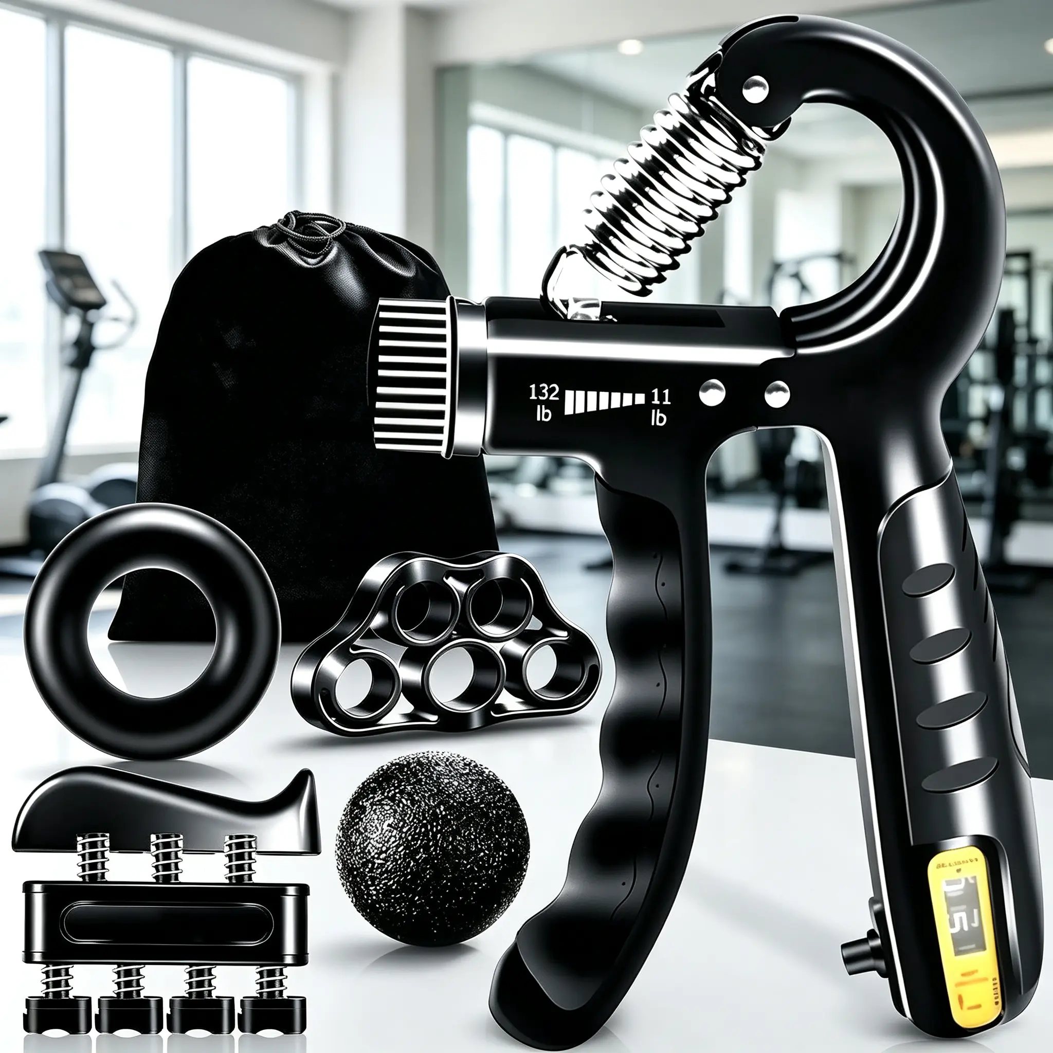 (5 Pack) Grip Strength Trainer, Forearm Strengthener, Hand Exerciser, Finger Strengthener, Wrist Exerciser for Strength Training, Baseball, Climbing, Grip Strengthener