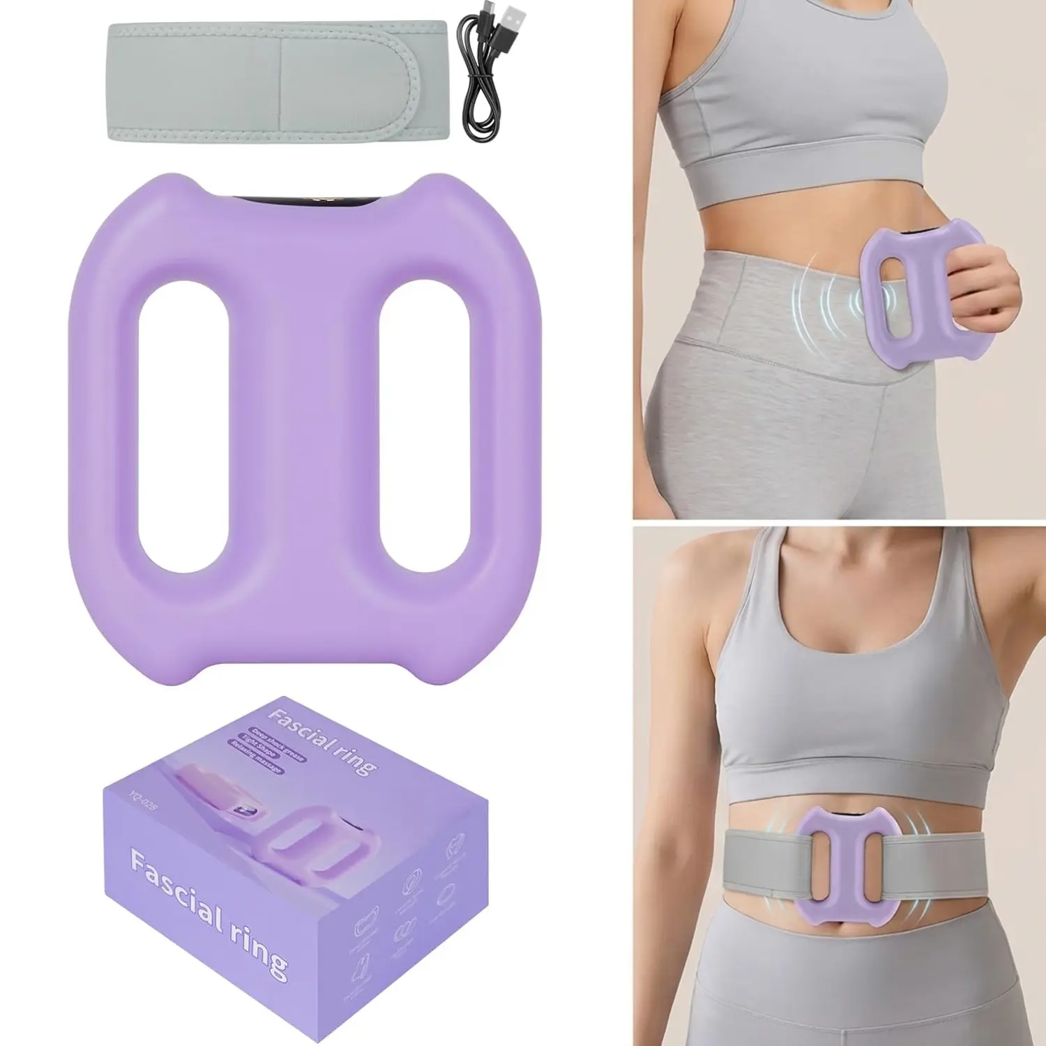 Wearable Dual-Ring Vibration Massager with 2 Massage Modes and 5 Intensity Levels, Portable Muscle Relaxation Device for Neck and Shoulders