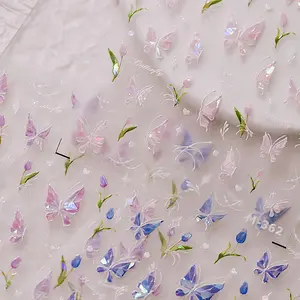 3pcs 5D Embossed Vibrant Shell Light Butterflies Nail Art Stickers For Women And Girls