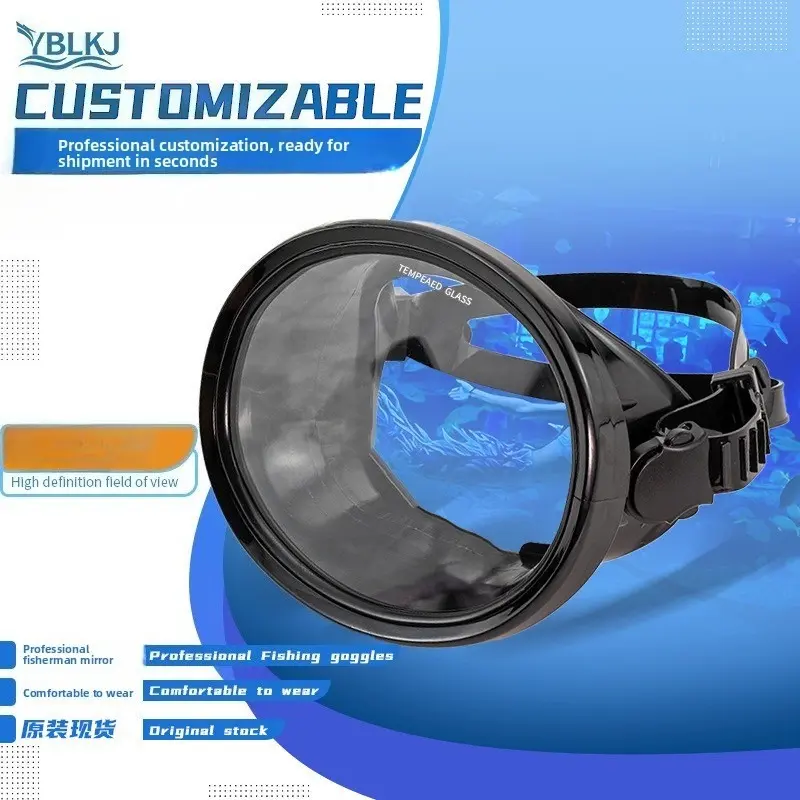 Adult Low-Volume Freediving Mask with Wide-View Tempered Glass Lens, Silicone Skirt for Snorkeling, Spearfishing & Diving, Glass-Lensed Diving Masks, Hd Underwater Vision, Universal Fit, Anti-Fog Coating, Snorkeling Diving Masks