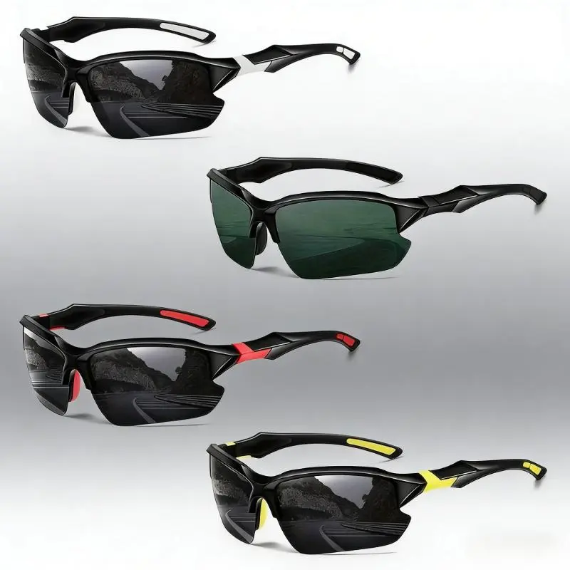 4-Pack Polarized Sports Sunglasses for Men and Women, Lightweight Sports Frame Eyewear, Windproof for Driving, Fishing & Running, Men's Polarized Sunglasses, 4-Packs