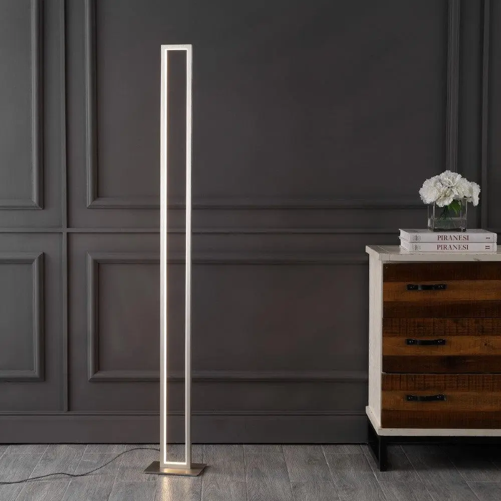 JONATHAN Y Johan Modern Minimalist Aluminum Integrated Tower LED Floor Lamp; for Living Room, Bedroom, Kitchen, Office