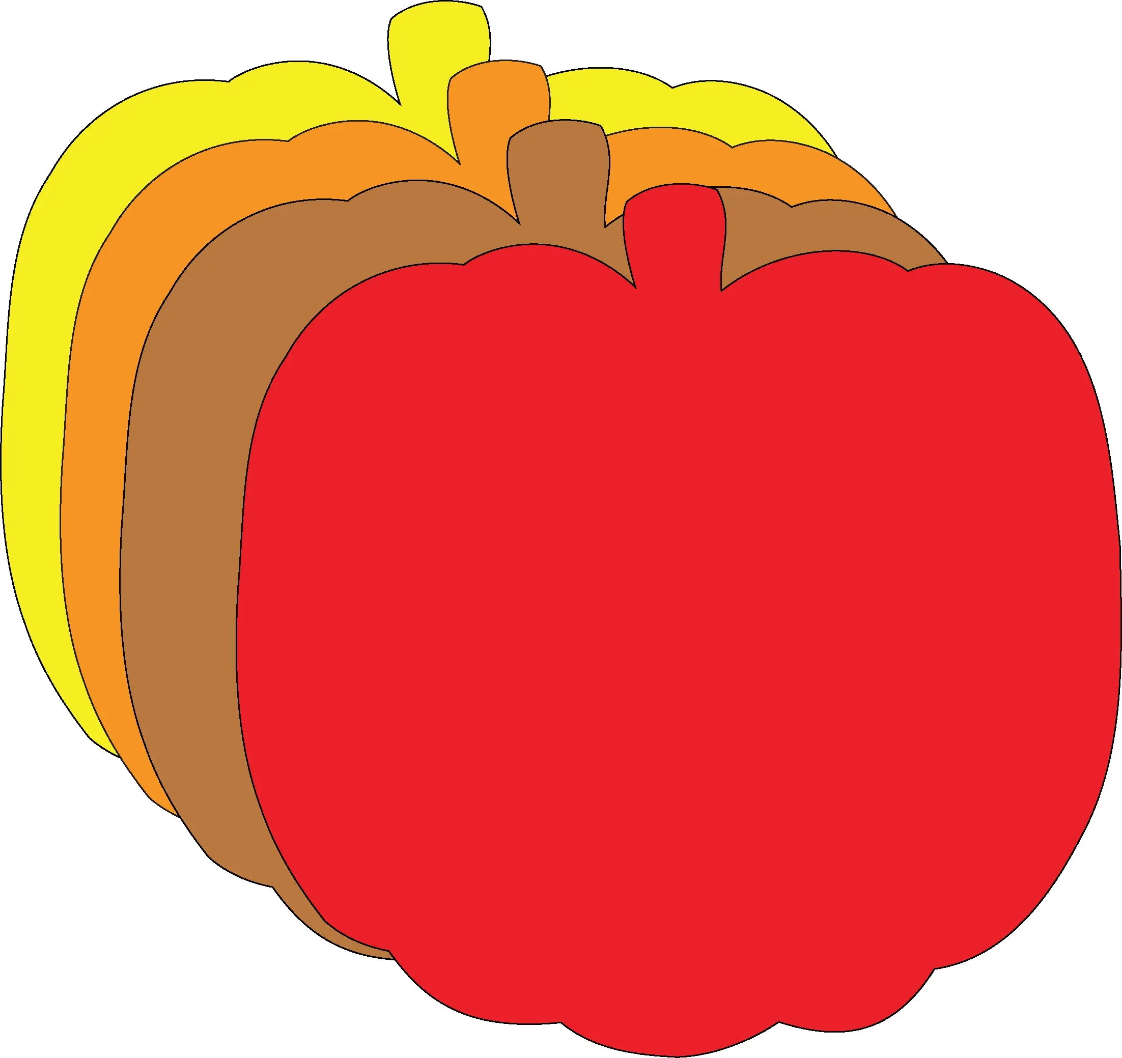 SHAPES ETC. Fall Thanksgiving Large Assorted Color Pumpkin Cut-Outs - 5.5in, Festive Decor, Gift, Party Props