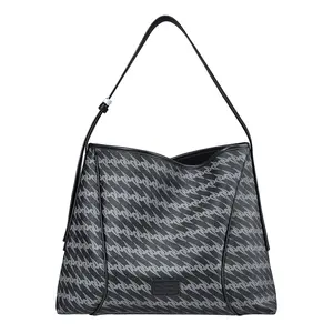 MONOGRAM 3.0 Loop Hobo Bag - Convertible Black Women's Shoulder Purse & Crossbody - Adjustable Strap Minimalist Work Bag - Chic Aesthetic Satchel
