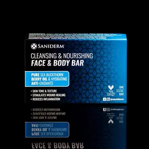 Saniderm Cleansing & Nourishing Body Bar Soap – Gentle Daily Skin Cleanser (3.5oz)