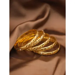 1/3/6pcs Traditional 24k Gold Plated Handcrafted Star And Angel Wing Design Bangles, Suitable For Daily Wear And Gift For Women, No Box Included