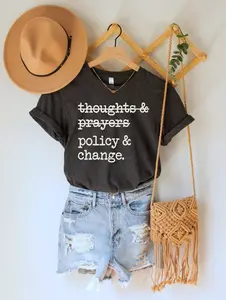 Thoughts and Prayers Policy and Change Shirt, Social Reform T-Shirt, Civil Rights Tee, Human Rights TShirt, Equality Shirt, Progressive Top