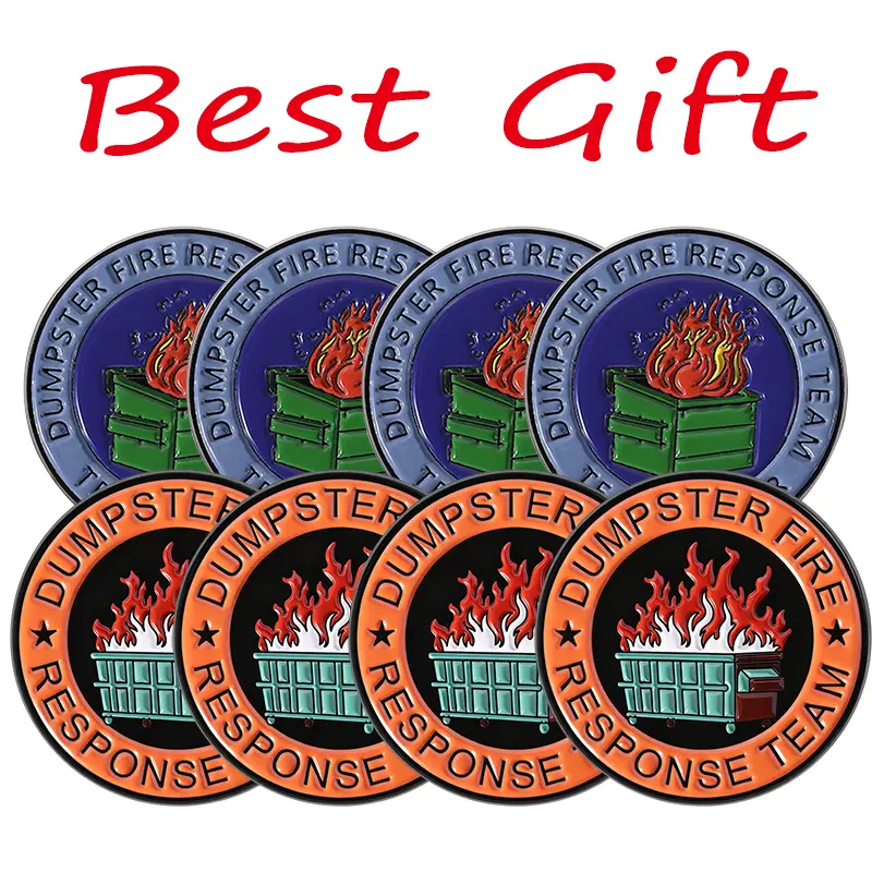 Dumpster Fire Response Team Enamel Pin - Funny Firefighters Fashion Lapel Pin, Collectible Birthday Novelty Gift for First Responders Outdoor Fun Brooch