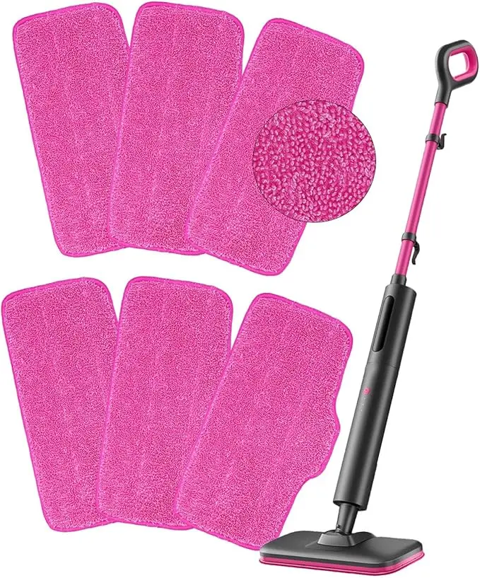 KEEPOW Microfiber Steam Mop Pads Compatible with Schenley Steam Mop 7 in 1, 6 Pack Washable and Reusable Replacement Steam Mop Attachments Pads Fit for Steamer Mop Cleaner SLFCSM054 for All Floors