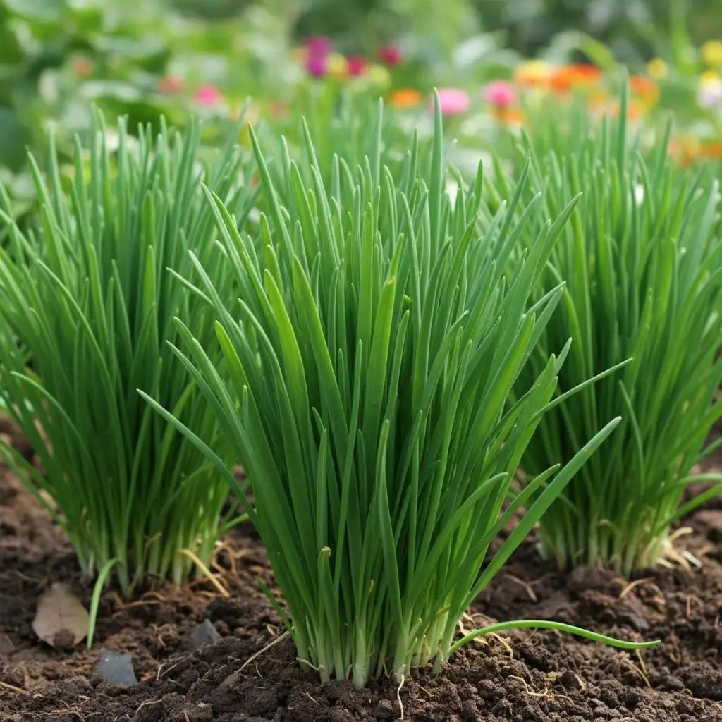 500 Garlic Chive Seeds, Fragrant Perennial Herb with Dark-Green Flat Leaves, Fast-Growing for Beginners’ Home Garden or Pots, Full Sun Tolerant, All-Season Growth