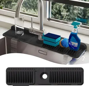 Silicone Sink Splash Guard, Non-slip Faucet Splash Mat, Foldable Edge Water Splash Guard, Kitchen Sink Accessories for Home Bathroom RV, Kitchen Accessories