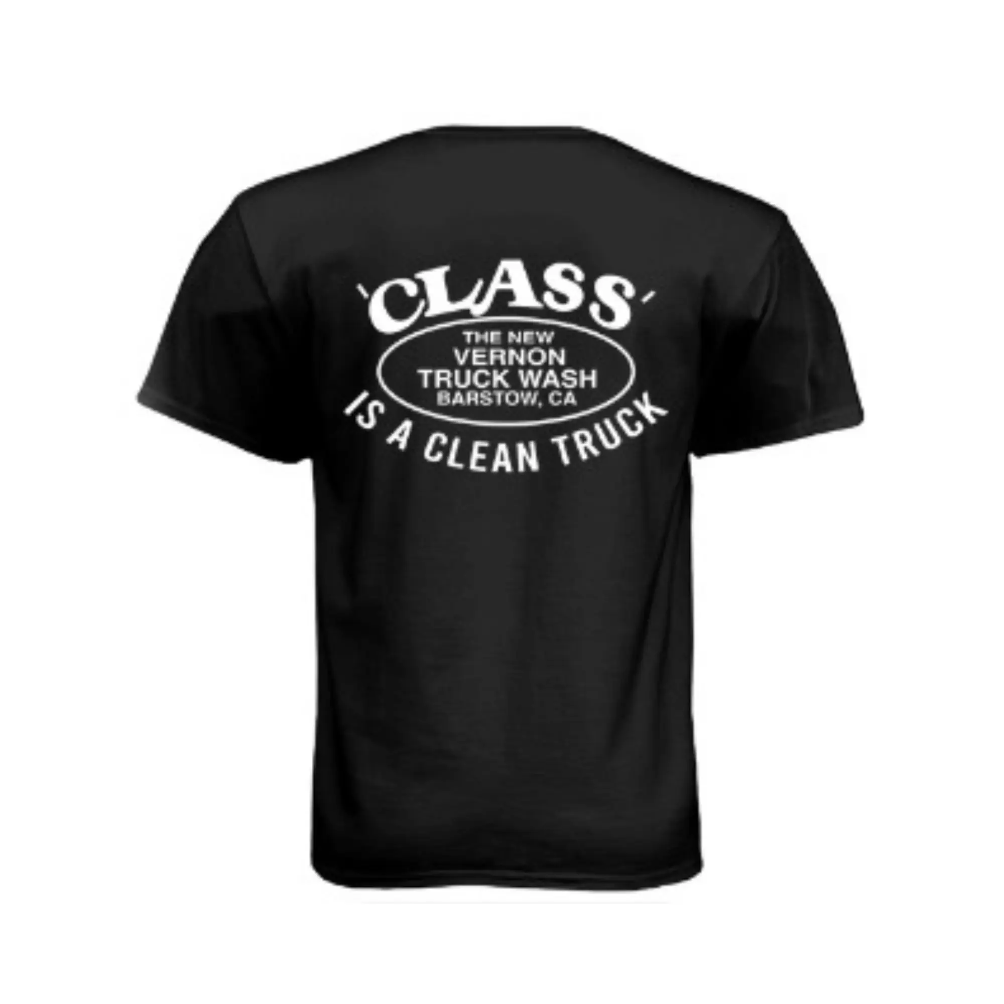 Men's Classic Graphic T-Shirt, 'Class is a Clean Truck' Logo - Short Sleeve 100% Preshrunk Cotton with Front and Back Print