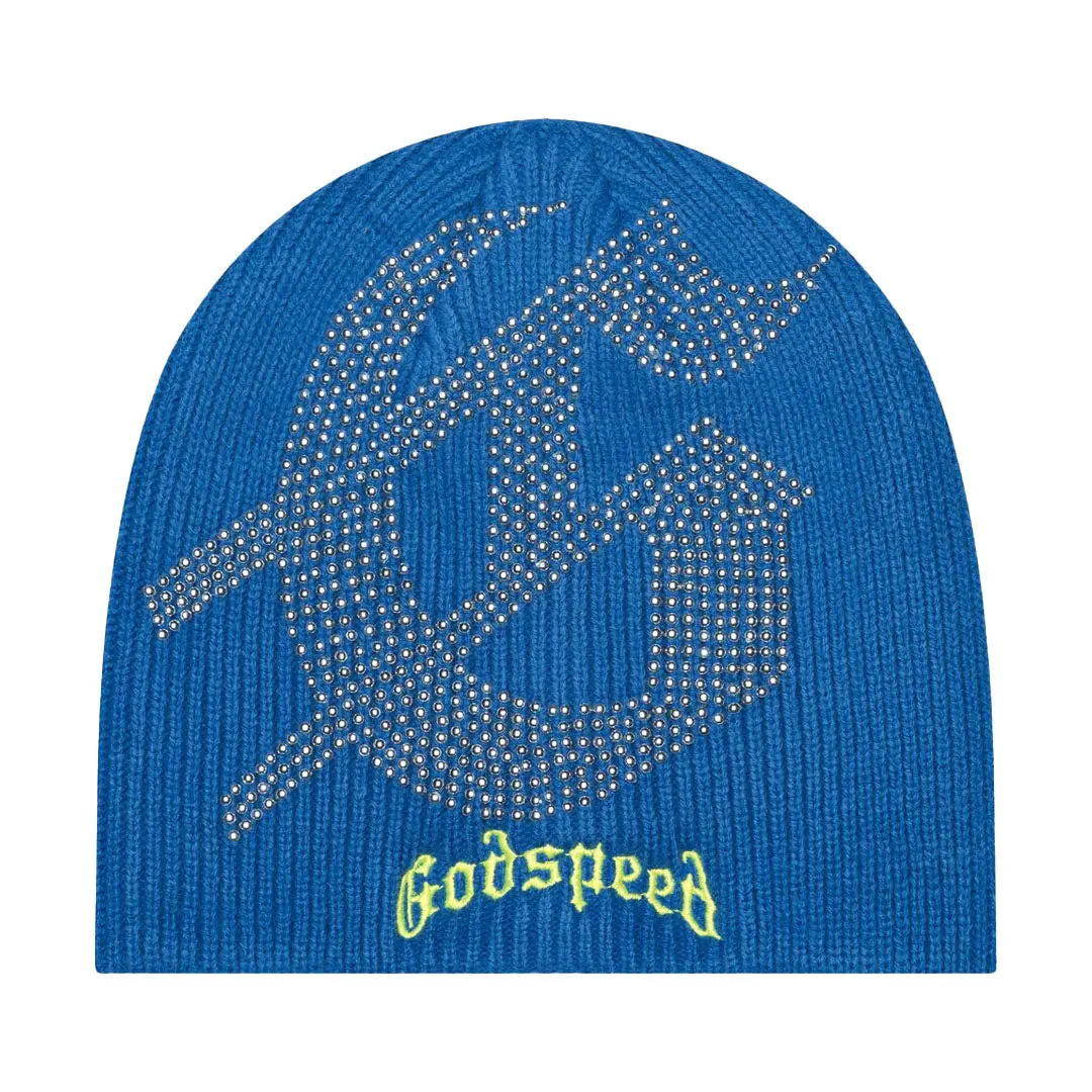 Godspeed Studded Beanie Blue Neon Green