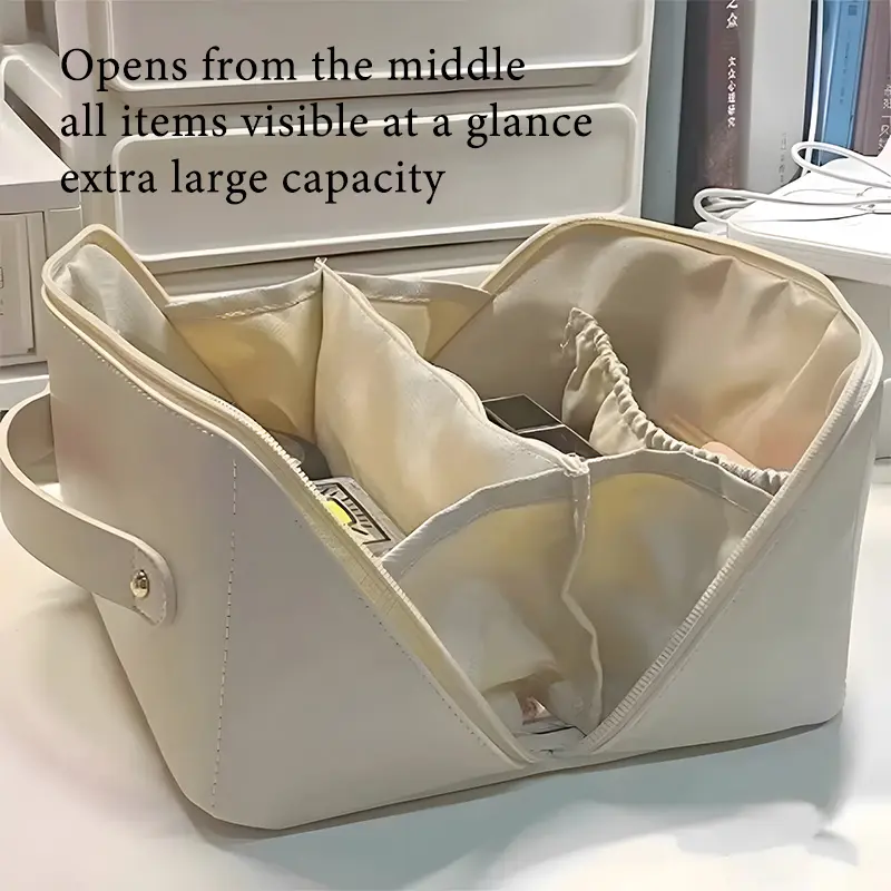 Portable Large Capacity Makeup Bag, Simple Pillow Shaped Cosmetic Organizer, Waterproof Travel Toiletry Bag for Women