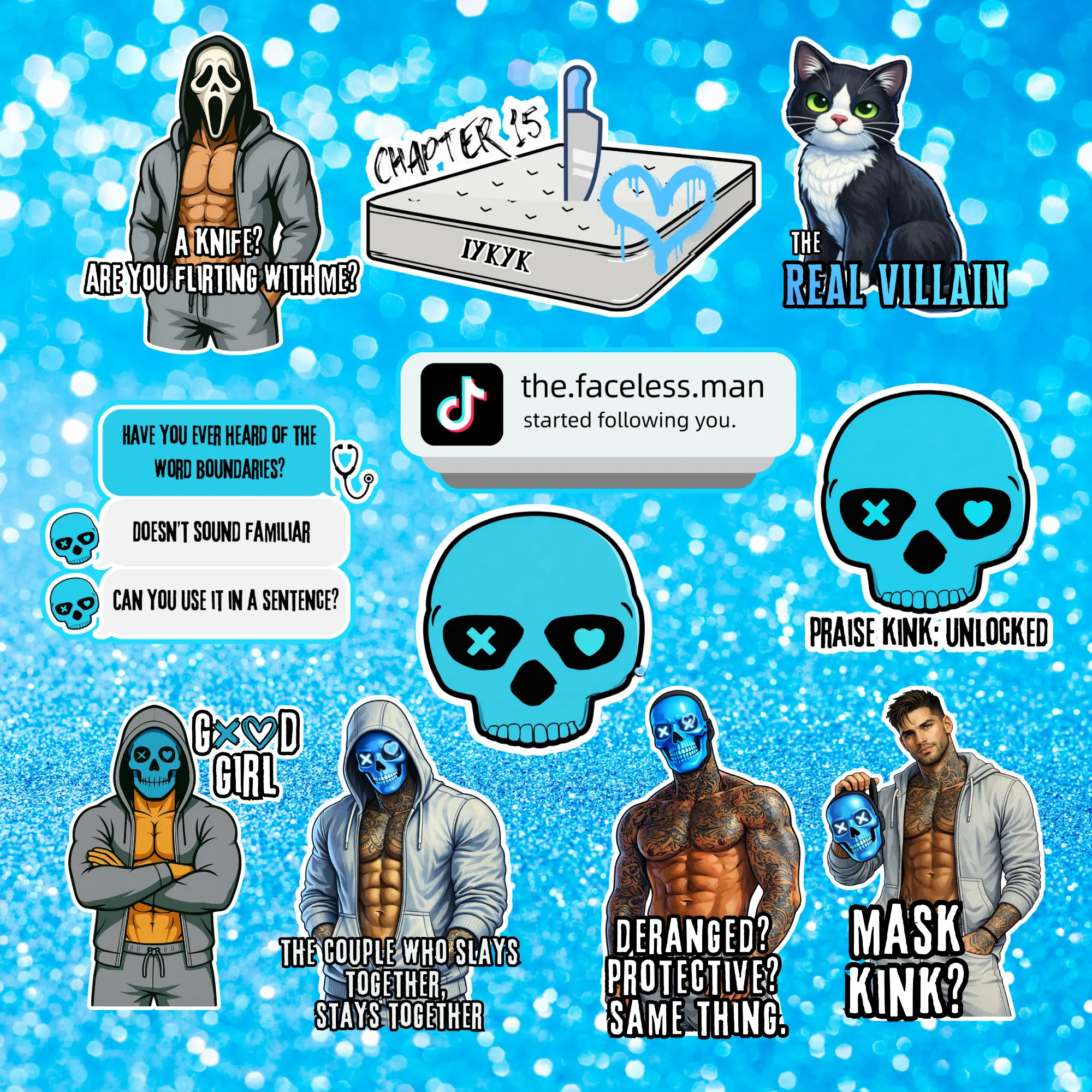 Into the Darkness Stickers Pack 2 | Lights Out, Caught Up, & Game On Inspired | Dark Romance Stickers