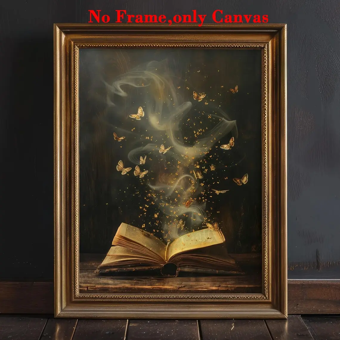 1 PC, wall art, vintage poster, Vintage Canvas Decor, Classic Prints, moody victorian wall art print, dark preppy decor, library wall art, reading nook painting, book lover gift, book club print, home decor, vintage letters print, unframed