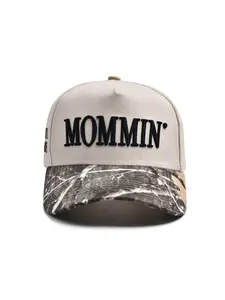 Camouflage Leopard Print & Embroidered Letter Women's MOMMIN' Baseball Cap, Truck Driver Hat, Fashion 5-Panel Cap, Adjustable Snapback, Outdoor Adjustable Casual Trendy Hat, Suitable for Spring and Autumn Outings, Travel and Beach Vacations