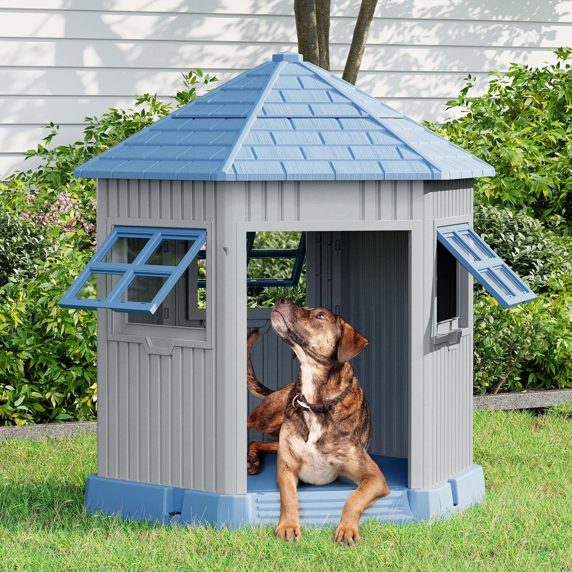 Barn Dog House, PP Material (Waterproof / Mildew-Proof / UV-Resistant), Dimensions: 35.63*31.65*9.25 inches-Summervibes
