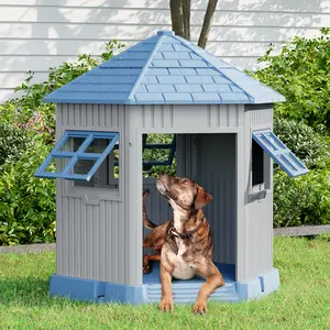 Barn Dog House, PP Material (Waterproof / Mildew-Proof / UV-Resistant), Dimensions: 35.63*31.65*9.25 inches-Best Christmas Gifts.