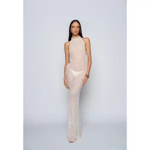 Celestine Maxi Sheer Dress – Creamy White