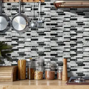 Self-Adhesive Faux Marble Ceramic Tile Wall Decals, Peel & Stick Instantly, Waterproof & Stain-Resistant, 36-Piece Set, Kitchen Bathroom Decor, Waterproof Wall Sticker, Tile Stickers