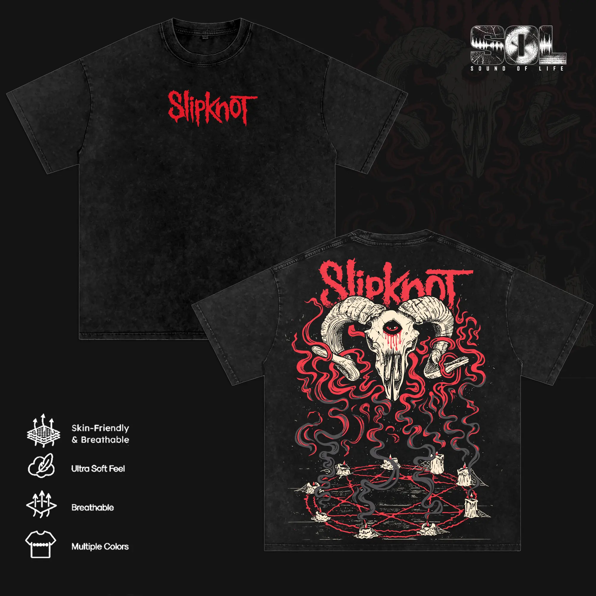 Slipknot Vintage Washed T-Shirt Hoodie Sweatshirt Tank Top Oversized Heavy Metal Nu Metal Band Graphic Tee Gothic Rock Music Merch Gift