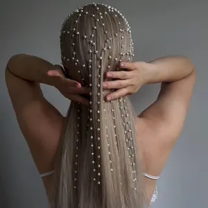 New Pearl Headband Versatile Fairy Tassel Headband High-end Dress Accessory Hair Ornament Headband