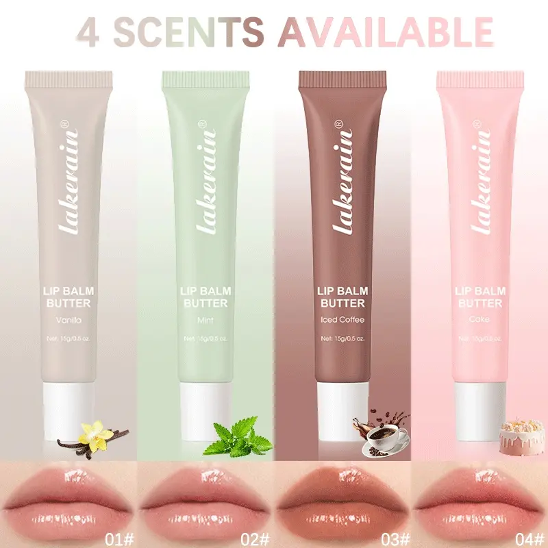 Butter Lipstick, 4 Counts/set Moisturizing Smooth Lip Balm, Hydrating Lip Gloss, Glossy Lip Glaze Stick, Plumping Lip Oil Lip Stick for Girls & Women, Lip Care, Makeup, Moisturizing Lipgloss