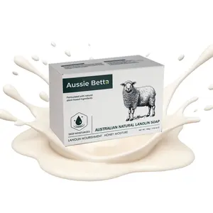 Aussie Betta Australian Natural Lanolin Soap - Daily Body Care Cleanser, Gentle Soothing Moisturizer, Pure Solid Soap for All Skin Types with Natural Ingredients