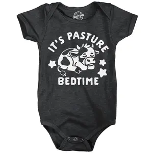 Its Pasture Bedtime Baby Bodysuit Funny Sarcastic Cow Graphic Novelty Jumper for Infants Funny Baby Onesies Sarcastic Clothes for Baby Funny Animal Onesie Novelty Onesie Black -
