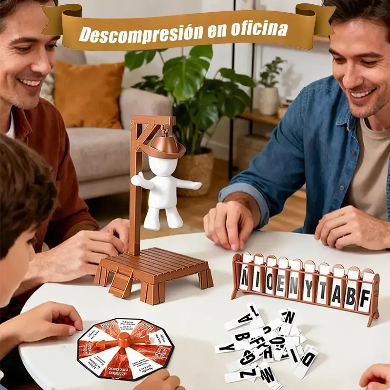 Magnetic Gallows Mystery Word Game, Guessing Game, Family Party Game, Tabletop Games, Family Board Game, Board Games Night, Includes Strawman and Letter Puzzle, Fun and Engaging