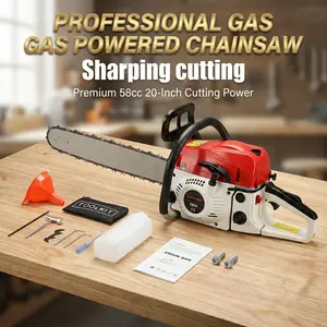 Gas Cordless Chainsaw 20 inch, 2-Cycle Gasoline Powered Chain Saw, 3.2HP 58CC Handheld Cordless Chainsaw, Automatic Chain Oiler, Garden Tool for Cutting Wood Trees