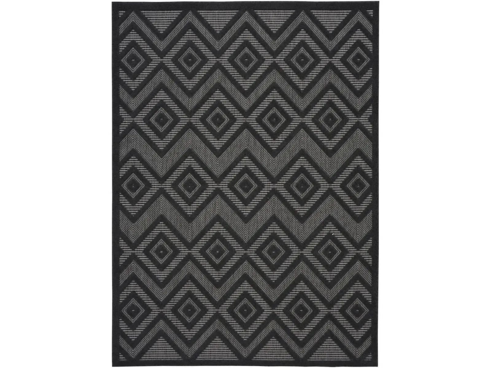 212 MAIN Classic Charcoal Black Argyle Machine-Woven Polyblend Fiber 4x6 ft. Rectangular Area Rug, Home Decor Rug, Indoor/Outdoor Use, Rectangular Area Rugs