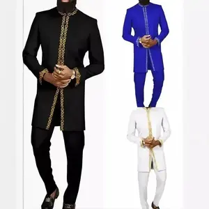 Men's Long African Bronzing African Ethnic Style 2-Piece Set Men's New Suit