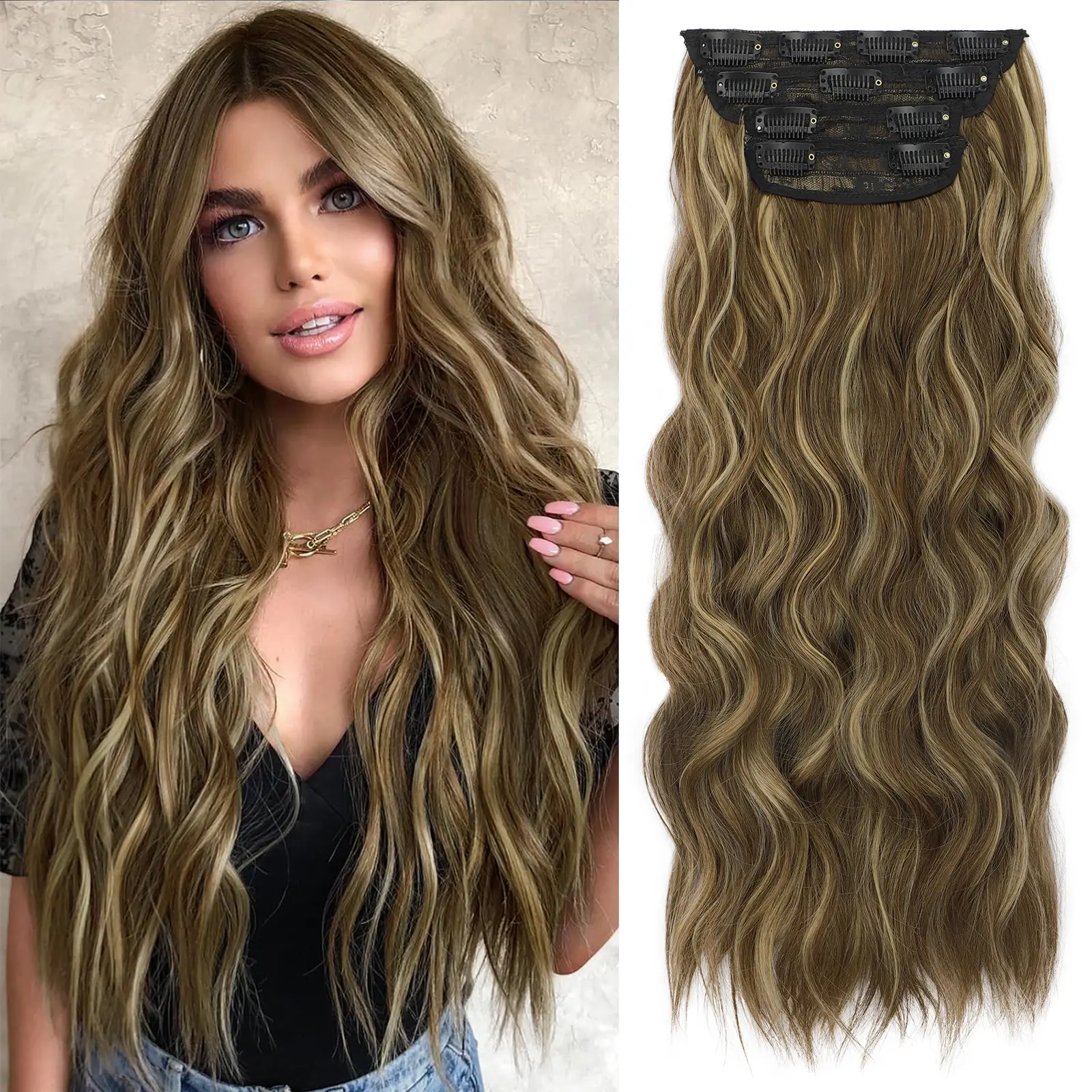 Brown mix Blonde-24inch