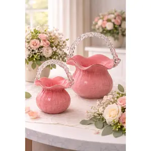 Clutch Handbag Glass Vase Set - Vibrant Colorful Home Decor with Playful Charm and Practical Style