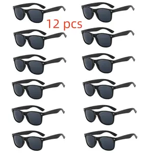 12pcs Cross border Trendy Box Rice Nail Glasses, Men's and Women's Daily Wear Sunscreen and UV Protection Sunglasses, Versatile High end Style Personalized Theme Activities, Wedding, Store Celebration, Birthday Party Guests Gifts