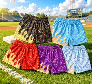 Baseball Lifestyle Ice Cream Mesh Shorts for Youth Adults, Summer Fun Sprinkles Shorts, Comfortable Athletic Shorts, Beachwear & Pool Gear