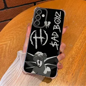 Sad Boyz Illustration Pattern Aesthetic TPU Casing For SAMSUNG GALAXY A14A15A16A25A26A34A35A36A53A54A55A56 4G5G Four Corners Transparent Soft Silicone TPU Gift Shockproof Full Protection Anti-Drop Phone Cases Shell Cover L1590 Protective Smartphone